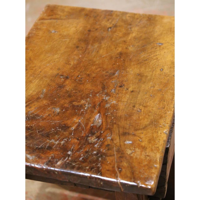 Spanish 18th Century Spanish Walnut Single Plank Top Side Table With Carved Drawer For Sale - Image 3 of 12