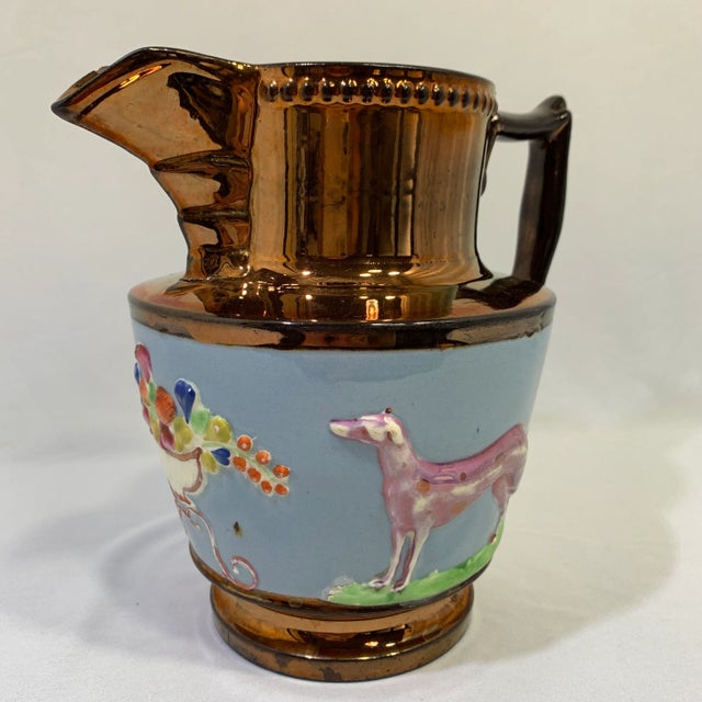 Early 20th Century Pitcher With Sculpted Dog & Ram For Sale - Image 5 of 11
