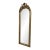 Grand French Louis XV Floor Mirror With Cherub Crest & Gold Leaf Frame For Sale