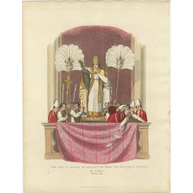 Cruikshank, Pope Pius VII Giving His Benediction from St Peter's Balcony, 1819, Print For Sale - Image 6 of 10