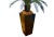 Tall weighted black wood floor vase planter and large intricately detailed artificial faux plastic Cycas Sago palm tree...