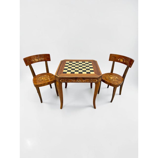 Italian Circa 1970s Italian Marquetry Metamorphic Roulette Game Table & 2 Chairs For Sale - Image 3 of 17