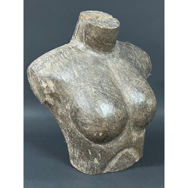 Carved Solid Wood Female Torso Sculpture Late 20th Century For Sale In New York - Image 6 of 10