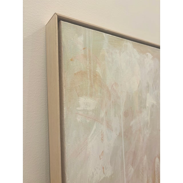 Acrylic on 48 x 48 x 1.5" canvas, framed in an oak veneer lightweight aluminum floater frame. Frame can be removed and...