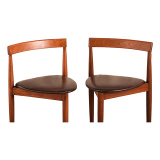 Pair of Vintage Danish Roundette Style Dining Chairs in the Manner of Hans Olsen For Sale