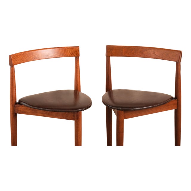 Pair of Vintage Danish Roundette Style Dining Chairs in the Manner of Hans Olsen For Sale