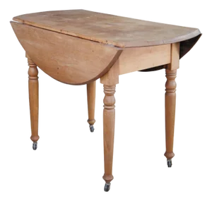 Antique American Country Farmhouse Pine Drop Leaf Dining Breakfast Table Console