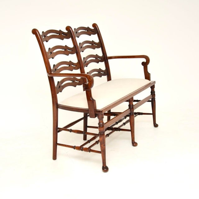 Antique Georgian Ladderback Settee, 1820s For Sale - Image 3 of 12