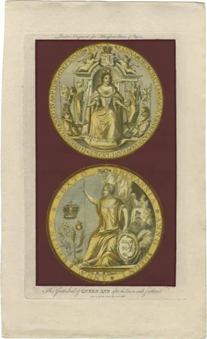 Harrison, Great Seal of Queen Anne after Union with Scotland, 1786, Paper