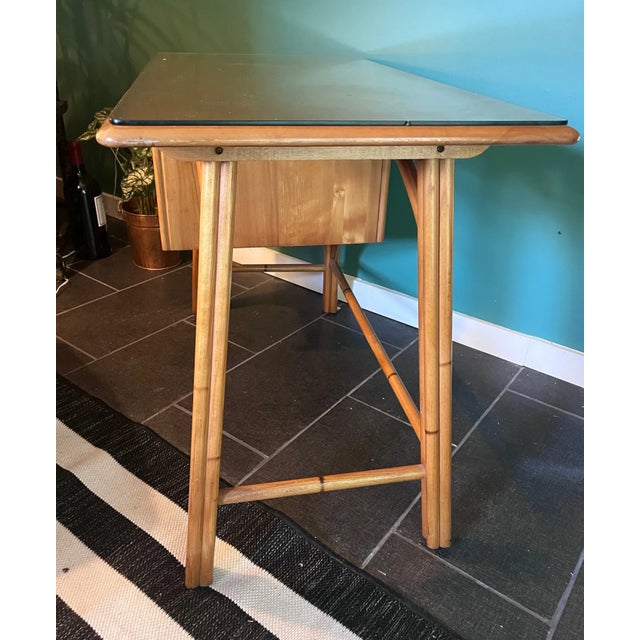 Heywood-Wakefield Ash & Bamboo Writing Desk by Heywood Wakefield Ashcraft For Sale - Image 4 of 10