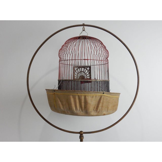 Antique Hendryx Bird Cage With Brass Ring Stand Chairish