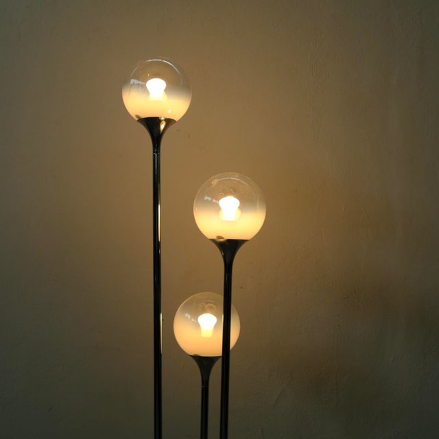 Three-Light Floor Lamp Attributable to Targetti Sankey Design 70, 1970s For Sale - Image 4 of 18