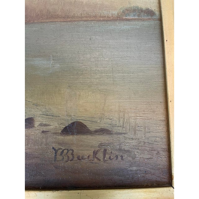 Tan Antique 19th Century Landscape B B Bucklin For Sale - Image 8 of 9