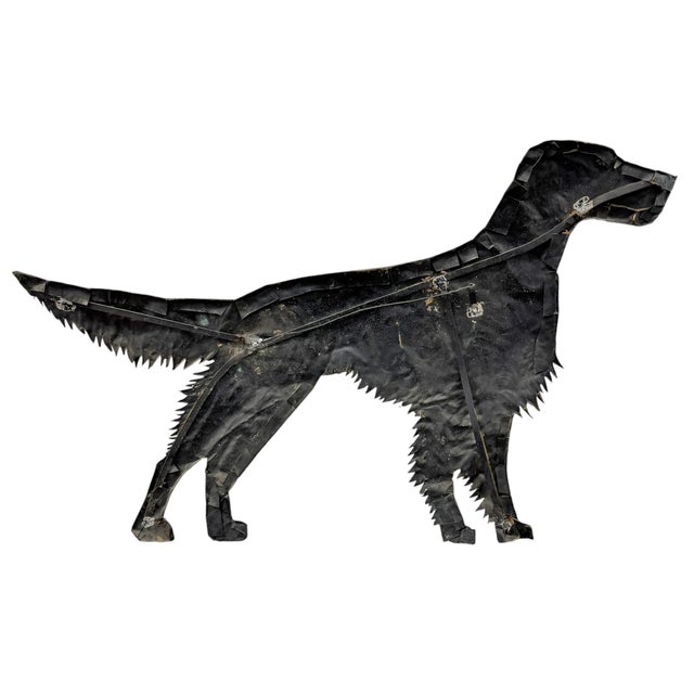 Vintage Hammered Brass English Setter Weathervane For Sale - Image 14 of 14