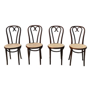 Mid 20th Century ZPM Radomsko Sweetheart Cane Chairs From Poland Thonet Style - Set of 4 For Sale
