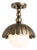 Handmade Brass Flush Mount Light, Antique Brass Flower Ceiling Light, Milk Glass Scalloped Brass Ceiling Lamp for Entryway Bedroom Kitchen For Sale