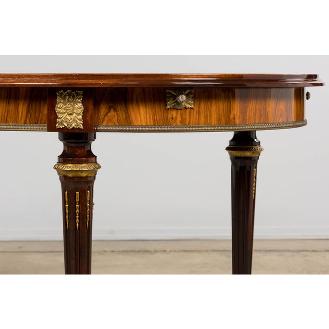 Antique French Louis XVI Style Rosewood Dining Table With Floral Inlay For Sale - Image 18 of 18