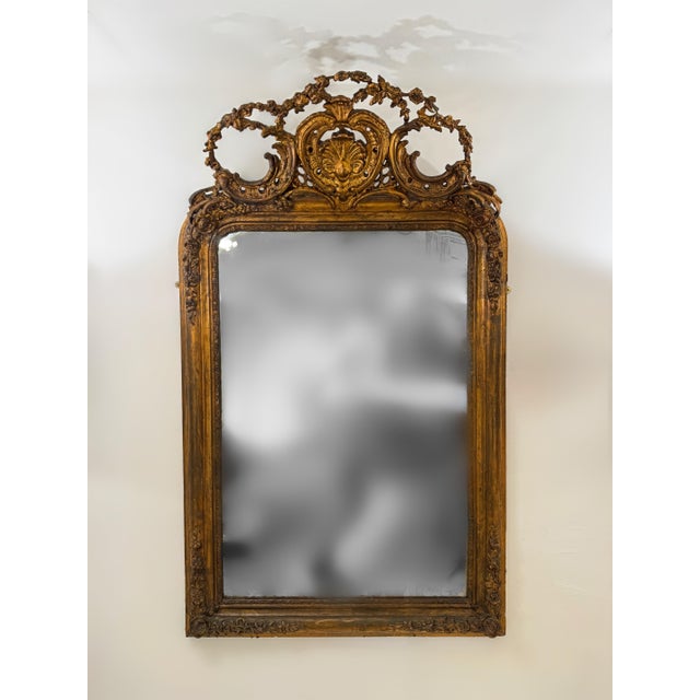 Louis XV 24K Gold Leaf Roccoco Mirror in Oak, 1740 For Sale - Image 10 of 10