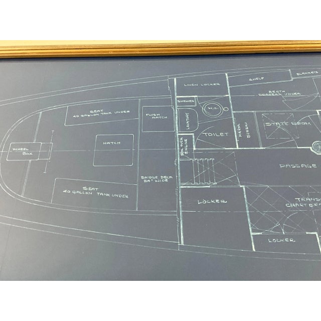 Blue Cabin Plan Blueprint of the Yacht “Spirit” For Sale - Image 8 of 9