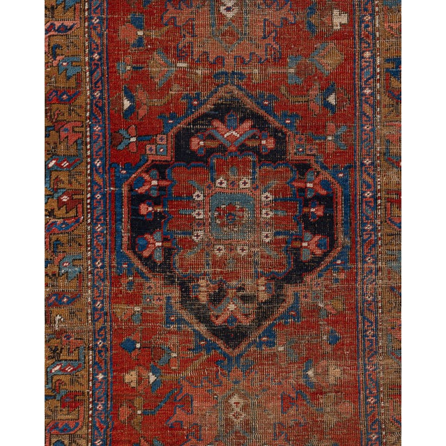 Antique Circa 1890 Red Hand Knotted Oriental Runner 3ft 3in X 11ft For Sale - Image 10 of 13