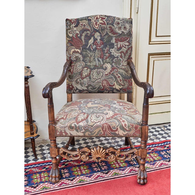 Wood Sun King Style Armchairs in Oak, Set of 2 For Sale - Image 7 of 12