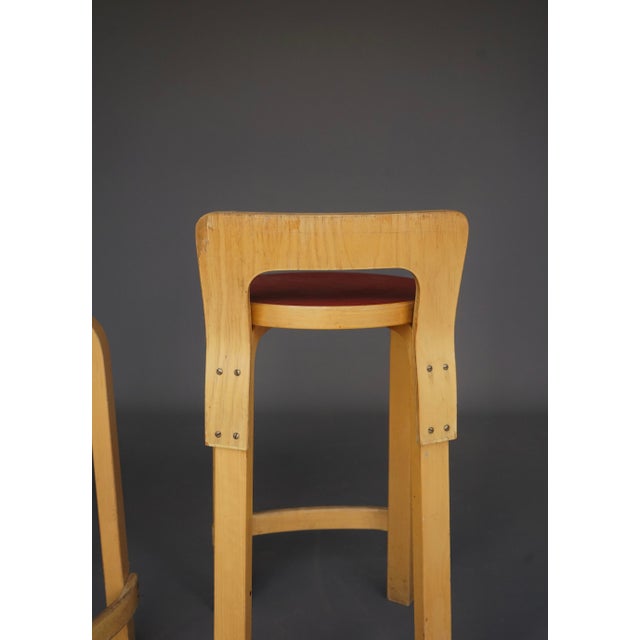 Model K65 Bar Stools attributed to Alvar Aalto for Artek, 1950s, Set of 2 For Sale - Image 14 of 18