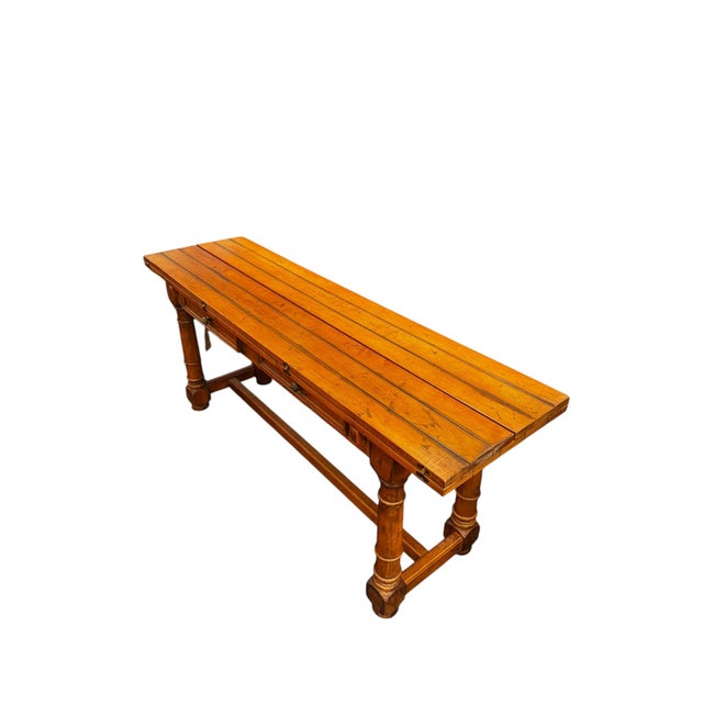 Mid-Century Modern 1980s Folding Wood Console Table For Sale - Image 3 of 5