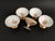 Vintage set of 5 porcelain footed sherbet cups with hand painted cherries or cranberries motifs and gold accents. Bottom...