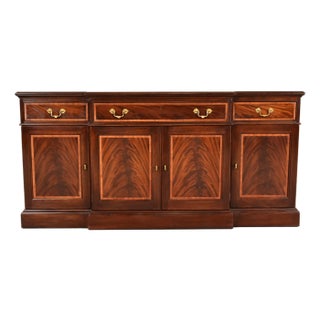 Stickley Georgian Banded Flame Mahogany Sideboard, Credenza, or Bar Cabinet For Sale