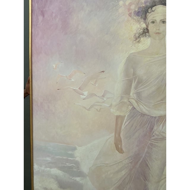 Vintage Monumental Original Abstract Figurative Oil Painting on Canvas For Sale In West Palm - Image 6 of 12