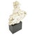 This impressive natural concretion of calcite, mounted on a black wooden base, stands out as a raw work of mineral and...