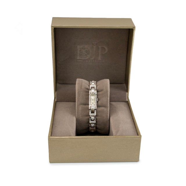 Ladies Vintage Antique Art Deco Blancpain 10mm 7.40ctw Diamond Manual Watch For Sale - Image 9 of 10