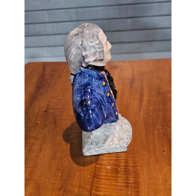 Early 20th Century George Washington Staffordshire Bust After Houdon Made in England Usa 250 For Sale In Cleveland - Image 6 of 10