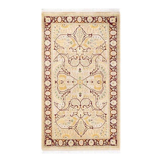 Mogul, One-of-a-Kind Hand-Knotted Area Rug in Ivory, 3' 0" x 5' 4" For Sale