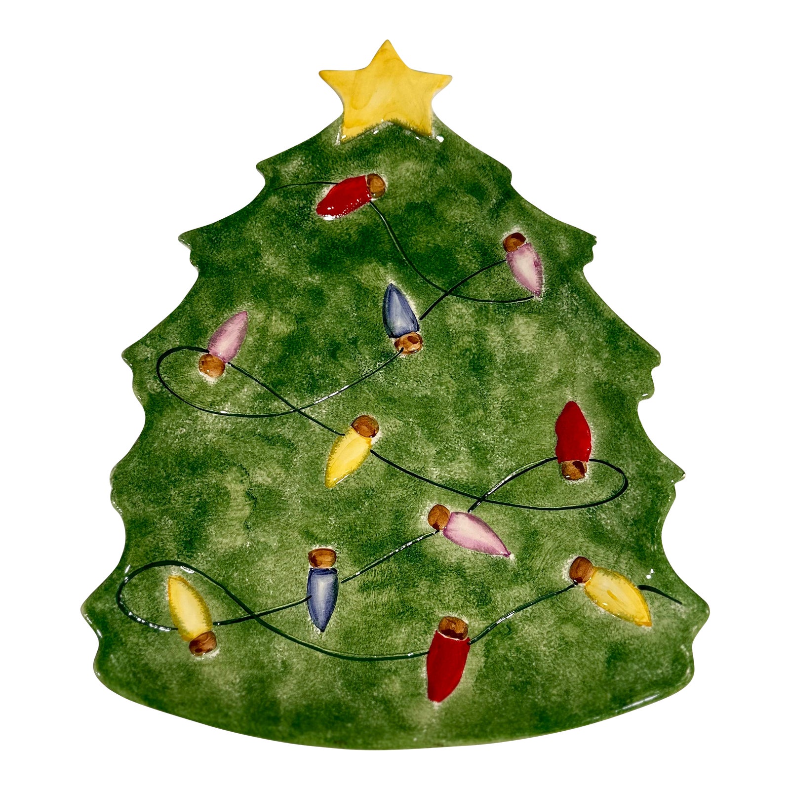 Vintage Ceramic Christmas Tree PlatterItaly Chairish