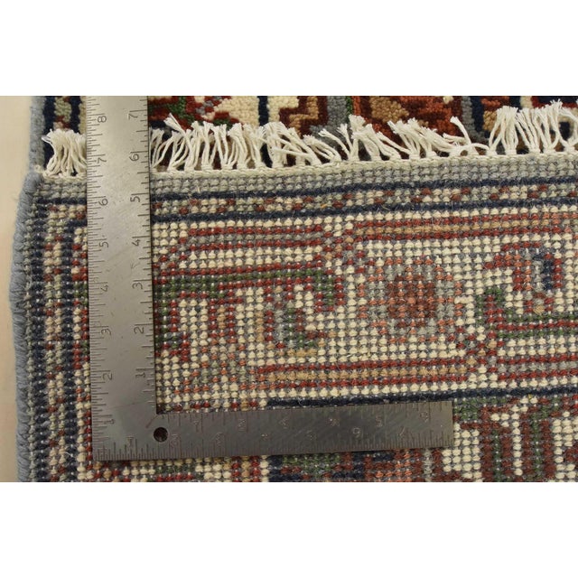 Heriz Runner 2’7” X 5’10” Blue Wool Tribal Hand-Knotted Oriental Rug For Sale - Image 10 of 10
