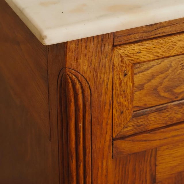 Louis XVI Commode in Oak and Marble Top, 1900 For Sale - Image 13 of 15