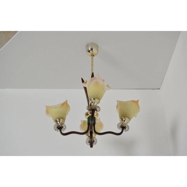 Wooden Chandelier, 1970s For Sale - Image 4 of 12