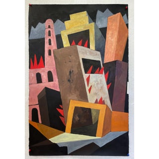 “Cityscape #2” Abstract Oil Painting by Mary Alice Copp For Sale