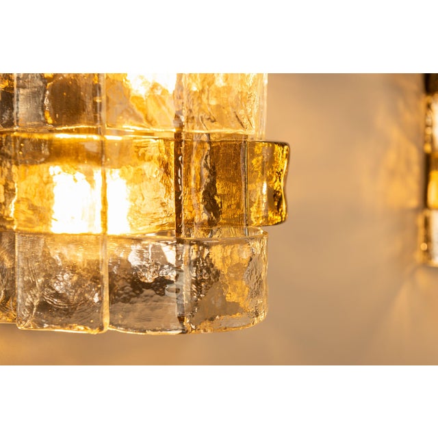 LP277 Wall Lamps in Tobacco and Crystal Glass by Carlo Nason for Mazzega, Italy, 1970s, Set of 3 For Sale - Image 12 of 14