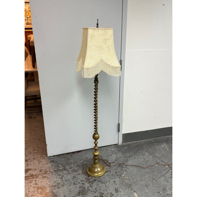 Antique Spiral Brass Floor Lamp For Sale - Image 11 of 12