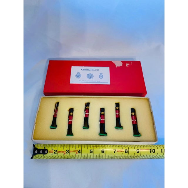 Mid 20th Century Churchill’s Miniature Scots Guards Figures in Original Box, Made in Scotland - Set of 6 For Sale - Image 12 of 13