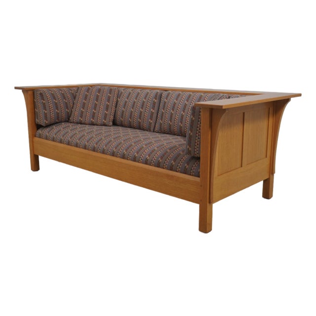Stickley Mission Oak Prairie Settee Sofa For Sale