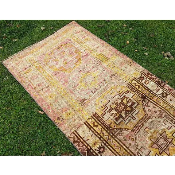 1970s Vintage Caucasian Faded Rug - 3′2″ × 7′9″ For Sale - Image 4 of 10