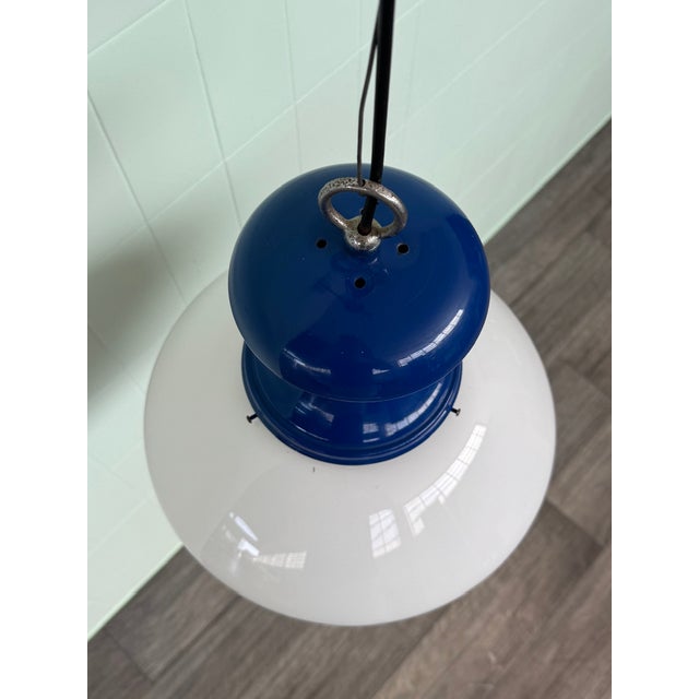 Industrial Space Age Italian Chandelier in Vintage Glass and Metal, 1970s For Sale - Image 16 of 18