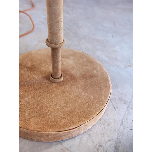 Gold German Leather Floor Lamp by Charlotte Waver, 1980s For Sale - Image 8 of 9