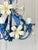 1970s French Blue and White Tole Floral Cage 4-Light Chandelier, 1970s For Sale - Image 5 of 15