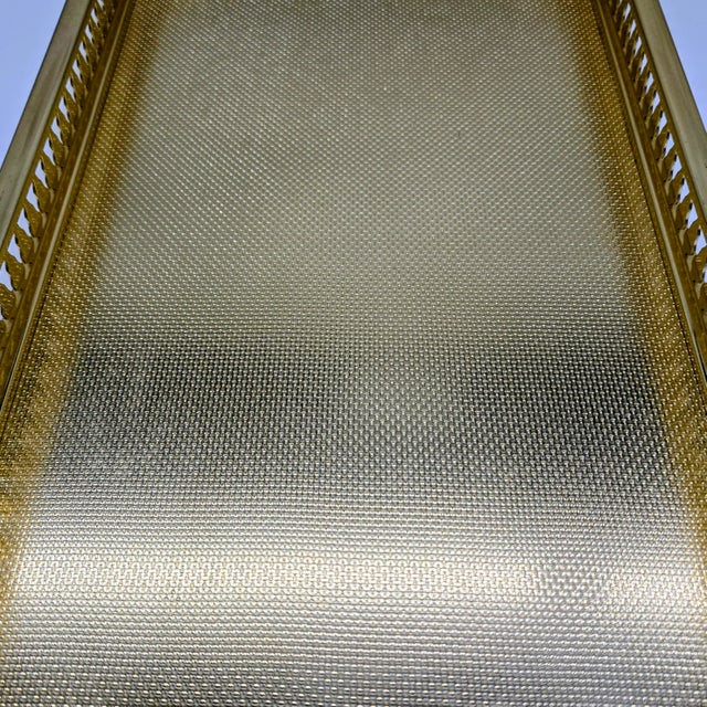 Vintage Carole Stupell Collection Gold-Tone Pierced Gallery Serving Tray, Hollywood Regency For Sale In Dallas - Image 6 of 9