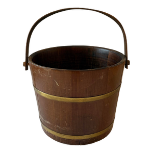 Vintage Oak and Brass Bucket