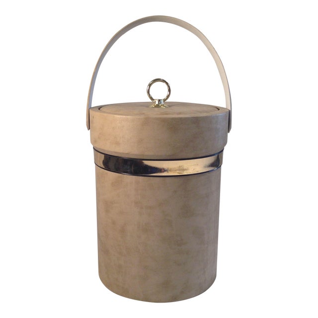MidCentury Camel Vinyl Ice Bucket Chairish